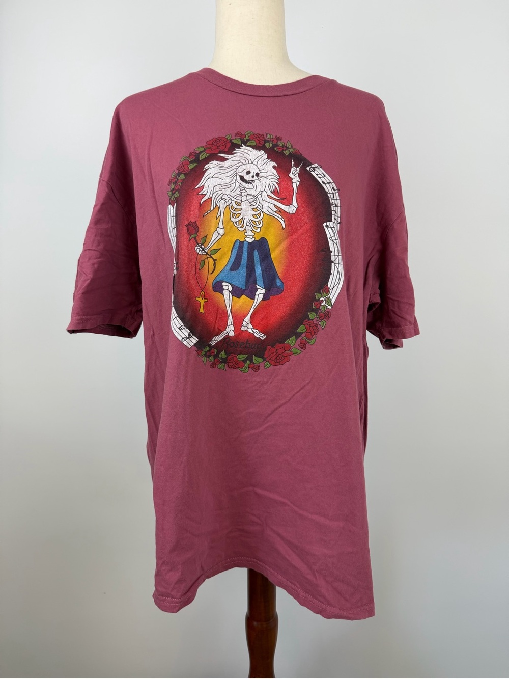 Jerry Garcia Rosebud Skeleton Grateful Dead Unisex Classic T-Shirt Size XXL